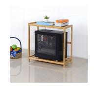 XXAD553TY Pratique Support Tour PC, Support CPU en Bambou avec Stockage, à 2 Niveaux, étagère de Rangement for Bureau Domicile, d'imprimante sous Le(Natural,59 * 26 * 56cm)