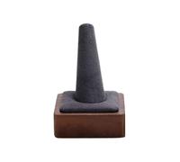 XXAD553TY Ring Display Stand Wooden Base Microfiber Cone Bijoux
