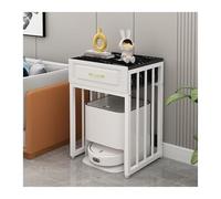 XXAD553TY Salon Organisateur d'étagère de balayeuse, Armoire Rangement, Support d'aquarium Mobile avec Roues(White Frame+Black)