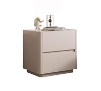 XXAD553TY Table de Nuit Rock Slab Wooden Nightstand Simple Home Bedroom Bedside Storage Cabinet Khaki Table de Chevet(Petit)