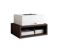 XXAD553TY Utilisations Multiples Support d'imprimante Double Couche, Support en Bois Multifonctionnel, Peut Mettre du Papier A4, Petit for Le Bureau(Bruin)