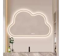 Xxbbyubo 60x80cm Irrégulier Miroir de Maquillage avec Éclairage, 3 Couleurs Dimmable, 90x70cm Anti-buée Miroir de Salle de Bain sans Cadre, Interrupteur Tactile(Frontlit,75x100cm)