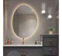 Xxbbyubo 70x90cm Grand Miroir Mural de Courtoisie avec Éclairage, 3 Température de Couleur, 75x100cm Asymétrique Miroir de Salle de Bain Anti-buée(70x90cm(28"x36"))