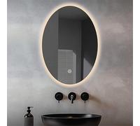 Xxbbyubo 75x100cm LED Miroir de Salle de Bain avec Éclairage, Ovale Lumineux Miroir Mural, Interrupteur Tactile Anti-buée Miroir Rétro-éclairé pour Maquillage Salle de Bain(32x24 inch)