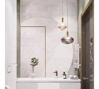 Xxbbyubo Anti-buée 3 Couleurs Miroir de Maquillage avec Éclairage Réglable, Demi Lune Grand Miroir de Salle de Bain sans Cadre 90/100cm, Interrupteur Tactile(Left Under Cut,90cm)