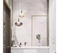 Xxbbyubo Anti-buée 3 Couleurs Miroir de Maquillage avec Éclairage Réglable, Demi Lune Grand Miroir de Salle de Bain sans Cadre 90/100cm, Interrupteur Tactile(Right Under Cut,90cm)