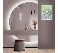 Xxbbyubo Anti-buée Miroir de Courtoisie de Salle de Bain avec Éclairage, Demi-Cercle sans Cadre Miroir Décoration Rétroéclairé, Dimmable à 3 Couleurs de Lumière(Rightcut,35 * 51in)