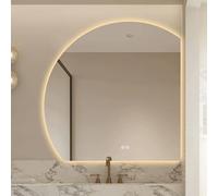 Xxbbyubo LED Anti-buée Miroir de Salle de Bain avec Éclairage, Demi-Cercle Réglable Rétroéclairé Miroir de Maquillage avec Interrupteur Tactile, sans Cadre(Left,100cm)