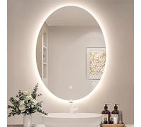 Xxbbyubo LED Miroir Mural Lumineux Dimmable, Miroir de Maquillage Intelligent Anti-buée pour Salle de Bain, Miroir Décoratif sans Cadre Mural 80/90/100cm(Back Light,60cm/24in)