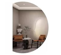 Xxbbyubo Miroir de Courtoisie Dimmable Rétroéclairé, 3 Couleurs de Lumière Miroir de Salle de Bain Anti-buée, 90-130cm sans Cadre Demi-Cercle Mural(Left Cut,35"x24")