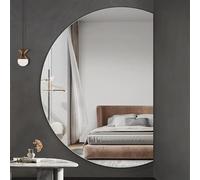 Xxbbyubo Miroir Demi Lune Dimmable LED, Miroir Mural Anti-buée de Salle de Bain, Intelligent Rétroéclairé Miroir de Vanité avec Interrupteur Tactile(Left,51in/130cm)