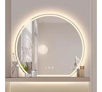 Xxbbyubo Miroir Lumineux Demi-Cercle pour Décoratif, Moderne Anti-buée Miroir de Salle de Bain, sans Cadre avec Dimmable à 3 Couleurs pour Vanité(Frontlit,40inch/100cm)