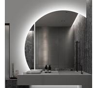 Xxbbyubo Miroir Mural LED Irrégulier 80/90cm, Moderne Intelligent Anti-buée Miroir de Salle de Bain pour Maquillage, 100cm Grand sans Cadre(Left,28 * 28inch)