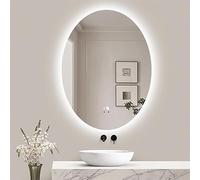 Xxbbyubo Miroir Rétro-éclairé LED pour Maquillage Salle de Bain, Dimmable Anti-buée Miroir Mural Intelligent, 100cm Ovale Couloir Miroir Décoration avec Lumière(28"x36")