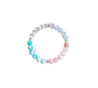 XXCLW 1 bracelet d'énergie de guérison pour femme avec une variété de pierres naturelles, opale, pierre de l'océan, quartz rose, pierre de lune, taille unique, 18 cm, Agate