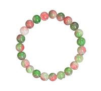 XXCLW Bracelet bohème en perles de tourmaline et pastèque, idéal comme cadeau de bijoux en cristal, taille unique, 18 cm, Agate