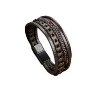 XXCLW Bracelet classique en cuir pour homme - Tissé à la main - Multicouche - Accessoire tendance pour homme, taille unique, 23 cm_E2, Agate