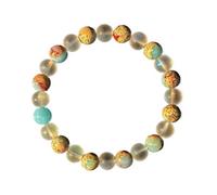 XXCLW Bracelet de perles en quartz et sédiments océaniques - Bijoux en cristal homéopathique - Apporte l'abondance - Prospérité - Nouveaux départs, taille unique, Agate