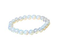 XXCLW Bracelet de perles étiré en pierre de lune naturelle ronde de 8 mm pour femme