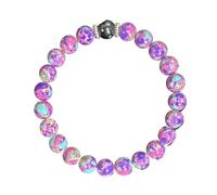 XXCLW Bracelet élastique style bohème avec pierres violettes - Pour homme et femme - Bijoux en cristal - Cadeau pour toutes les saisons, taille unique, 18 cm, Agate