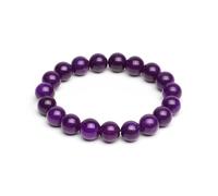 XXCLW Bracelet en pierre naturelle avec calcédoine violette élastique fait à la main pour le yoga Mala Bijoux pour femmes 6/8/10/12 mm, taille unique, Agate