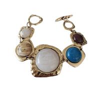 XXCLW Bracelet ethnique indien vintage pour femme - Tendance - Style bohème - Métal creux - Liens creux - Pierre en résine - Bijoux, taille unique, Agate