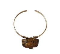 XXCLW Bracelet ethnique indien vintage pour femme - Tendance - Style bohème - Métal creux - Liens creux - Pierre en résine - Bijoux, taille unique, Agate