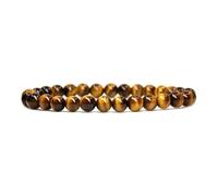 XXCLW Bracelet œil de tigre fait à la main en pierres précieuses naturelles - Bracelet élastique en perles de cristal - Bijoux cadeaux pour homme et femme, taille unique, 17,5 cm_8 mm œil de tigre