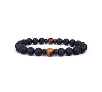 XXCLW Bracelet pour homme en pierre de lune naturelle - Bracelet tibétain en pierre de lave - Bracelet diffuseur pour homme, taille unique, 17 cm, Agate
