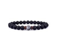XXCLW Bracelet pour homme en pierre de lune naturelle - Bracelet tibétain en pierre de lave - Bracelet diffuseur pour homme, taille unique, 23 cm_7, Agate