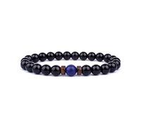 XXCLW Bracelet pour homme en pierre de lune naturelle - Bracelet tibétain en pierre de lave - Bracelet diffuseur pour homme, taille unique, 19 cm, Agate