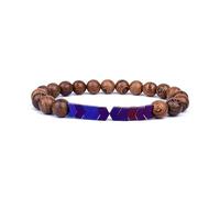 XXCLW Bracelet pour homme en pierre de lune naturelle - Bracelet tibétain en pierre de lave - Bracelet diffuseur pour homme, taille unique, 21 cm, Agate