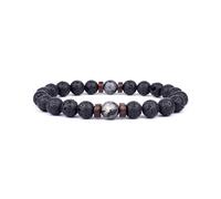 XXCLW Bracelet pour homme en pierre de lune naturelle - Bracelet tibétain en pierre de lave - Bracelet diffuseur pour homme, taille unique, 17 cm_1, Agate