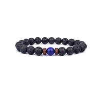 XXCLW Bracelet pour homme en pierre de lune naturelle - Bracelet tibétain en pierre de lave - Bracelet diffuseur pour homme, taille unique, 19 cm_4, Agate