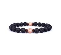 XXCLW Bracelet pour homme en pierre de lune naturelle - Bracelet tibétain en pierre de lave - Bracelet diffuseur pour homme, taille unique, 23 cm_41, Agate