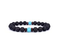 XXCLW Bracelet pour homme en pierre de lune naturelle - Bracelet tibétain en pierre de lave - Bracelet diffuseur pour homme, taille unique, 17 cm, Agate
