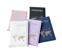 XXCLW Carte Passeport Couverture Nom Personnalisé Porte-passeport Voyage Portefeuille Couverture pour Passeports Lettres Dorées Passeport Personnalisé, Violet avec nom, Taille unique