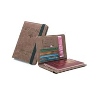 XXCLW Couverture de passeport en cuir avec bande élastique pour homme et femme, café, Taille unique