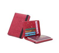 XXCLW Couverture de passeport en cuir avec bande élastique pour homme et femme, Rouge, Taille unique