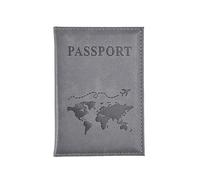 XXCLW Étui à cartes en cuir PU simple et tendance pour passeport de voyage mince, gris, Taille unique