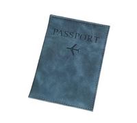 XXCLW Étui de passeport avec motif carte du monde - Avion simple - Pour femme et homme - Cadeau de mariage tendance, Bleu foncé, Taille unique