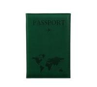 XXCLW Étui de passeport avec motif carte du monde - Avion simple - Pour femme et homme - Cadeau de mariage tendance, a vert, Taille unique