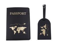 XXCLW Housse de passeport de voyage en cuir PU avec lettre imprimée, étiquette de bagage, étiquette d'identification d'adresse, étiquette d'embarquement, D, Taille unique