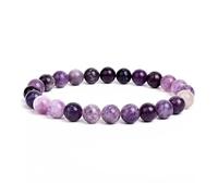 XXCLW Lot de 2 bracelets élastiques en perles de pierre naturelle pour homme et femme Améthystes Cristal Quartz Aigue-marine Jades Bijoux Agates, taille unique, Agate