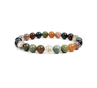 XXCLW Lot de 2 bracelets élastiques en perles de pierre naturelle pour homme et femme Améthystes Cristal Quartz Aigue-marine Jades Bijoux Agates, taille unique, Agate