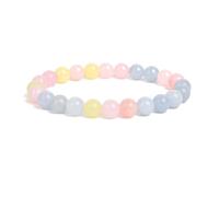 XXCLW Lot de 2 bracelets élastiques en perles de pierre naturelle pour homme et femme Améthystes Cristal Quartz Aigue-marine Jades Bijoux Agates, taille unique, Agate
