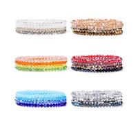 XXCLW Lot de 4 bracelets en cristal coloré pour homme et femme avec perles de cristal autrichien à facettes faites à la main, taille unique, 17 cm. Style 12, Agate