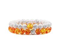 XXCLW Lot de bracelets de yoga en perles noires et blanches en pierre de lave naturelle œil de tigre pour homme et femme, taille unique, Agate