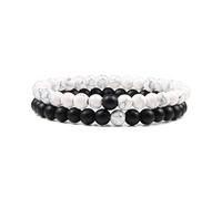XXCLW Lot de bracelets de yoga en perles noires et blanches en pierre de lave naturelle œil de tigre pour homme et femme, taille unique, Agate