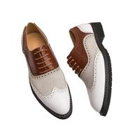 XXDML Chaussures Brogues Bicolores à Lacets, Respirantes et décontractées | Brogue perforée | Bicolore | À lacets | Respirante | Unisexe | Été | Pointures 38 à 46
